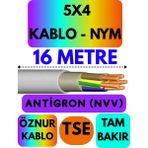 Öznur 5x4 Antigron (Nym) Kablo (Gri) Metre Seçenekli - 16 METRE