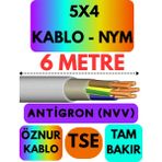 Öznur 5x4 Antigron (Nym) Kablo (Gri) Metre Seçenekli - 6 METRE