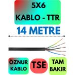 Öznur 5x6 Ttr Kablo (Siyah) Metre Seçenekli - 14 METRE