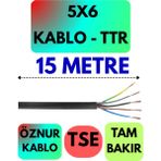 Öznur 5x6 Ttr Kablo (Siyah) Metre Seçenekli - 15 METRE
