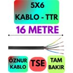 Öznur 5x6 Ttr Kablo (Siyah) Metre Seçenekli - 16 METRE