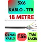 Öznur 5x6 Ttr Kablo (Siyah) Metre Seçenekli - 18 METRE