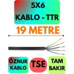 Öznur 5x6 Ttr Kablo (Siyah) Metre Seçenekli - 19 METRE