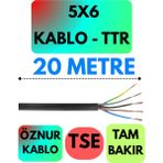 Öznur 5x6 Ttr Kablo (Siyah) Metre Seçenekli - 20 METRE