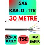 Öznur 5x6 Ttr Kablo (Siyah) Metre Seçenekli - 30 METRE