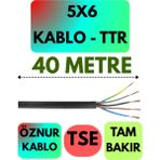 Öznur 5x6 Ttr Kablo (Siyah) Metre Seçenekli - 40 METRE