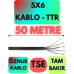 Öznur 5x6 Ttr Kablo (Siyah) Metre Seçenekli - 50 METRE