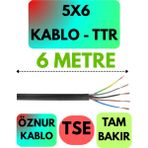 Öznur 5x6 Ttr Kablo (Siyah) Metre Seçenekli - 6 METRE
