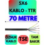 Öznur 5x6 Ttr Kablo (Siyah) Metre Seçenekli - 70 METRE