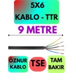 Öznur 5x6 Ttr Kablo (Siyah) Metre Seçenekli - 9 METRE