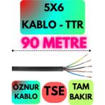 Öznur 5x6 Ttr Kablo (Siyah) Metre Seçenekli - 90 METRE