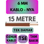 Öznur 6 mm Nya Kablo Metre Seçenekli (Kahverengi) - 15 METRE