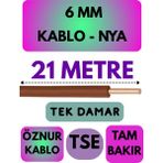 Öznur 6 mm Nya Kablo Metre Seçenekli (Kahverengi) - 21 METRE