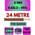 Öznur 6 mm Nya Kablo Metre Seçenekli (Kahverengi) - 24 METRE