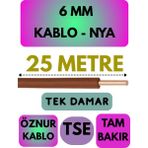 Öznur 6 mm Nya Kablo Metre Seçenekli (Kahverengi) - 25 METRE