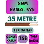 Öznur 6 mm Nya Kablo Metre Seçenekli (Kahverengi) - 35 METRE