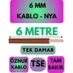 Öznur 6 mm Nya Kablo Metre Seçenekli (Kahverengi) - 6 METRE