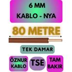 Öznur 6 mm Nya Kablo Metre Seçenekli (Kahverengi) - 80 METRE