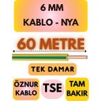 Öznur 6 mm Nya Kablo Metre Seçenekli (Sarı-Yeşil) - 60 METRE