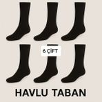 Özpek Giyim Erkek Pamuk Taban Altı Havlu Kışlık Çorap Seti-6'lı - 40 - 45 - Siyah