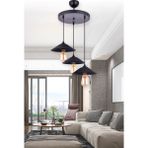 Özpolat Aydınlatma Alya 3 Lü Şapkalı Sarkıt Avize (Siyah)