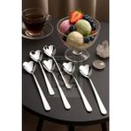 ÖzSa Home 6 Kişilik Paslanmaz Çelik Kalp Şekilli Dondurma Kaşığı Seti 18CM Şık Tasarım - Çok Renkli