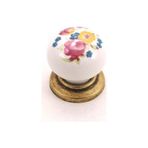 Özsan Porselen Düğme Kulp Çiçek Desenli Vintage Mobilya Kulp