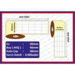 Özsaraç Etiket 20x40 mm 4000 4'lü Eco Termal Etiket