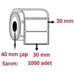 Özsaraç Etiket 30x20 mm 1000'li Sarım Eko Termal Etiket