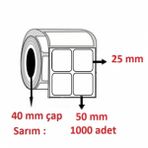 Özsaraç Etiket 50x25 mm 1000 Adet 2 SIra Eko Termal Etiket