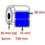 Özsaraç Etiket 75x50 mm Mavi 750'li Kuşe Etiket