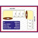 Özsaraç Etiket Kuşe 500 Sarım 80x100 mm Barkod Etiketi