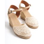 Özse Shoes Gucha Kadın Dolgu Taban Sandalet Ayakkabı - Bej