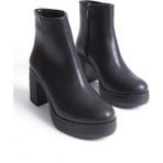 Özse Shoes Pola Platform Topuklu Kadın Bot - Siyah Cilt