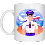 Özssay Pilot Tasarımlı Porselen Kupa Model 162 – Havacılık Temalı Kahve Kupası – Pilot Hediyesi – Uçak Desenli Beyaz Kupa – Ofis ve Günlük Kullanım Kupası - Belirtilmemiş - 001 - Beyaz