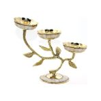 Özssay Pirinç Sedefli 3'lü Şamdan Model 4
