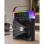 Özssay Taşınabilir Sprey Fan Rgb Işıklı Mini Klima Soğutucu Nemlendirici USB Şarjlı - Siyah