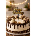 ÖZSU FASHİON PASTA SÜSÜ YAZI HAPPY BİRTHDAY GOLD