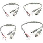 Öztekinler 5 Li Set Güvenlik Kamerası Için Hazır Bnc + Power Jack Soket Kablo - Beyaz