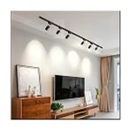 Öztekten Siyah Kasa ve Beyaz Işık 6 Adet 360 Derece Dönen LED Ray Spot Lamba ve 1+1-2 mt Raylı Armatür