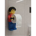 Öztürk Makine Tuvalet Kağıdı Tutucu Tuvalet Kağıtlığı Saçlı Model - Büyük Boy -Lego Adam Tuvalet Kağıdı Tutucu - Ekru