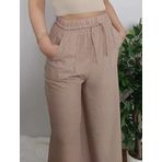 Özüm Moda Kadın Haki Yeşil Beli Lastikli Ayrobin Keten Pantolon (38, Lacivert)