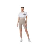 Ozy Fashion Fitilli Kadın Yüksek Bel Dikişsiz Biker Spor Şort Tayt Bej S
