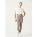 Ozy Fashion Kadın Fitilli Yüksek Bel Dikişsiz Tayt - 5XL - Vizon