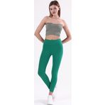 Ozy Fashion Kadın Fitilli Yüksek Bel Dikişsiz Tayt Açık Zümrüt L