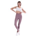 Ozy Fashion Kadın Fitilli Yüksek Bel Dikişsiz Tayt Pembe M