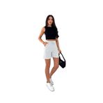 Ozy Fashion Su Yolu Çizgili Yazlık Gri Şort Gri M
