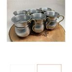 Özyetişen Metal Ayran Bardağı Krom Çelik 6 Adet - Gri