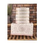 özyiğit 2 li Su Yolu Güpürlü Dantelli Çeyizlik Hediyelik Kadife Havlu Takımı Krem ve Pudra 50 x 90 Cm