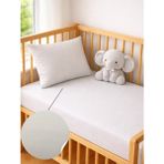 Ozz Baby %100 Pamuk Park Yatak Lastikli Bebek Çarşaf Seti (70X120X15)Yastık kılıfı & Beyaz iç astar (35x45) - Gümüş Grisi - 70 x 120